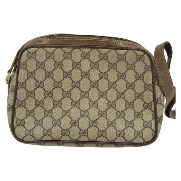 GUCCI GG Supreme Web Sherry Line Bag Pvc Beige Gold 904 02 049 - Picture 3 of 16